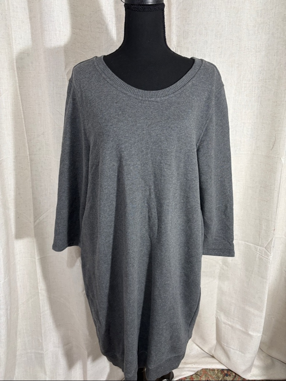 GAP Charcoal Gray Scoop Neck Tunic/Sweatshirt Dress